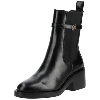 Stiefelette STEVE MADDEN "STEVE MADDEN Stiefelette Leder", Damen, Gr. 38, schwarz, Leder, Schuhe Stiefelette