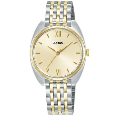 Quarzuhr LORUS, silberfarben, gelbgoldfarben, Armbanduhren, Damen, Quarzuhr, Armbanduhr, Damenuhr, Edelstahlarmband, analog