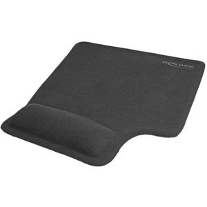 DeLock Mauspad ergonomisch, 12111, schwarz, 170 x 220 mm, Stoff, Gel-Handgelenkauflage