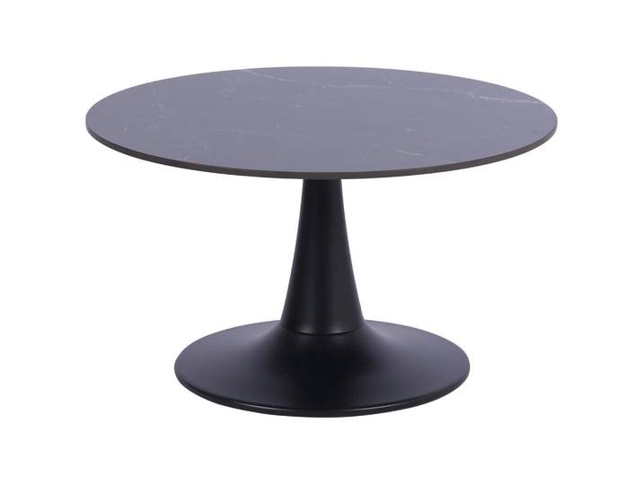 Stylife Couchtisch, Schwarz, Metall, Keramik, rund, rund, Säule, 70x40x70 cm, einfacher Aufbau, Wohnzimmer, Wohnzimmertische, Couchtische, Couchtische Metall