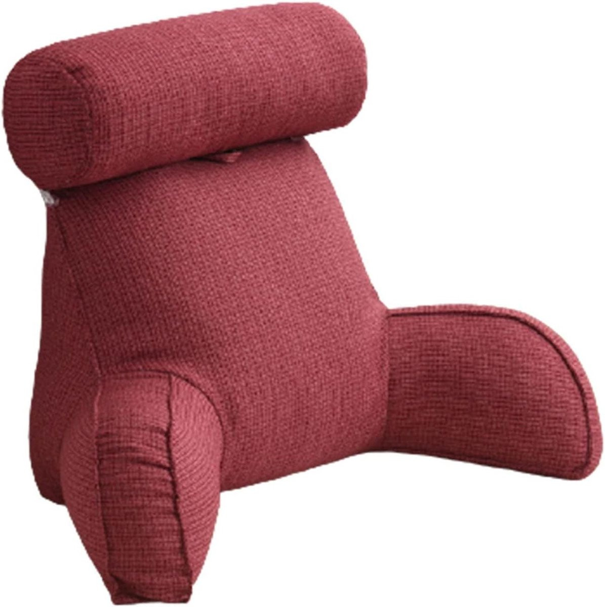 Rood ergonomisch leeskussen met armleuningen voor ontspannen zitten - 75 x 40 x 40 cm