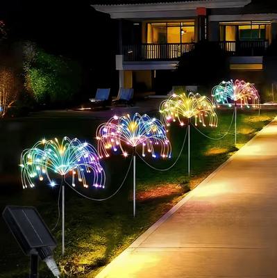 Inspire Curations Solar Firework Garden Lights Outdoor Starburst Landscape Lights color 5groundingx80 400led