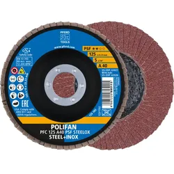 PFERD TOOLS POLIFAN Fächerscheibe PFC konisch Korund A Universallinie PSF STEELOX Stahl/Edelstahl - 67744125