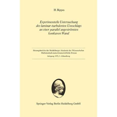 Experimentelle Untersuchung des laminar-turbulenten Umschlags an einer parallel angeströmten konkaven Wand, Taschenbuch von Hans Bippes, Springer