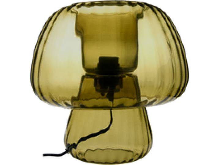 Lampe à poser champignon en verre vert kaki translucide Calista