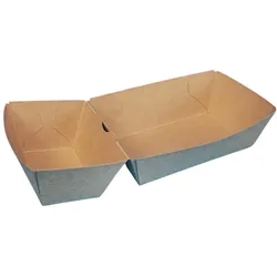 600 Bio Snackschalen mit 150ml Dipfach braun Kraftkarton fettdicht 215x90x45mm