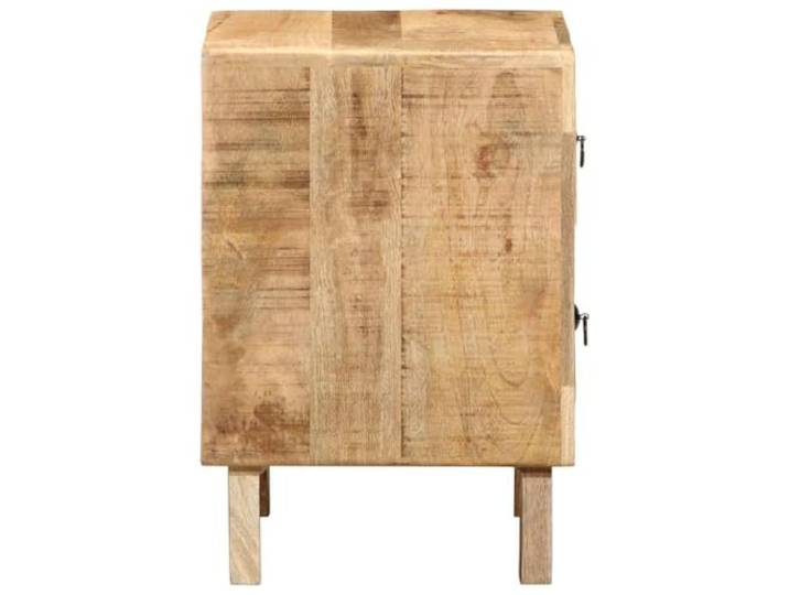 KTHLBRH Nachttische 2 Stück 40 x 32 x 46 cm aus massivem Mangoholz roh Langlebiges tropisches Holz, robuste Platte, großer Raum, einfache Wartung, Montage erforderlich