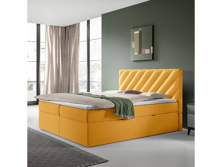Boxbett Wilmers 160 x 200cm Flachgewebe Tora Gelb