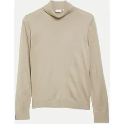 Strickpullover mit Rollkragen Beige 44