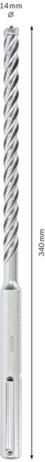 Foret pour perforateur BOSCH en carbure brasé SDS-max 14X340 mm (2608578606)