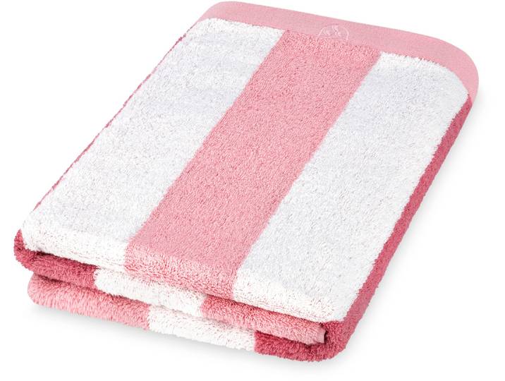 Duschtuch ROSS Doubleface, Streifen/Uni , rosa (altrosa), B:70cm L:140cm, Frottier, Baumwolle, Handtücher, Duschtuch, aus feinster Baumwolle