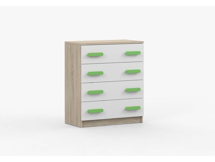 Kommode JONAS III 02 80 cm Sonoma Eiche Weiß Limette