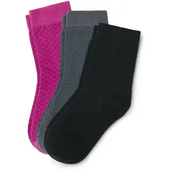 Tchibo - 3 Paar Socken mit Struktur - Damen - Gr. 35-38 - schwarz