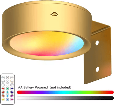 Inspire Picks RGB Magnetic LED Picture Light 13 Color Dimmable Battery Powered Art Display Spotlight gold 1pc