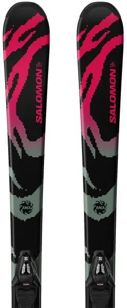 Kinderski Salomon Qst S + C5 GW (110cm - Schwarz)