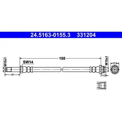 Bremsschlauch ATE 24.5163-0155.3 für Ford Mondeo IV Turnier Galaxy II