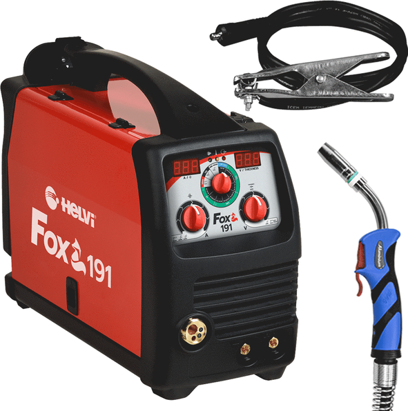 HELVI Fox 191 - Saldatrice Inverter Multiprocesso (MIG-MAG/MMA-TIG), corrente continua (DC)