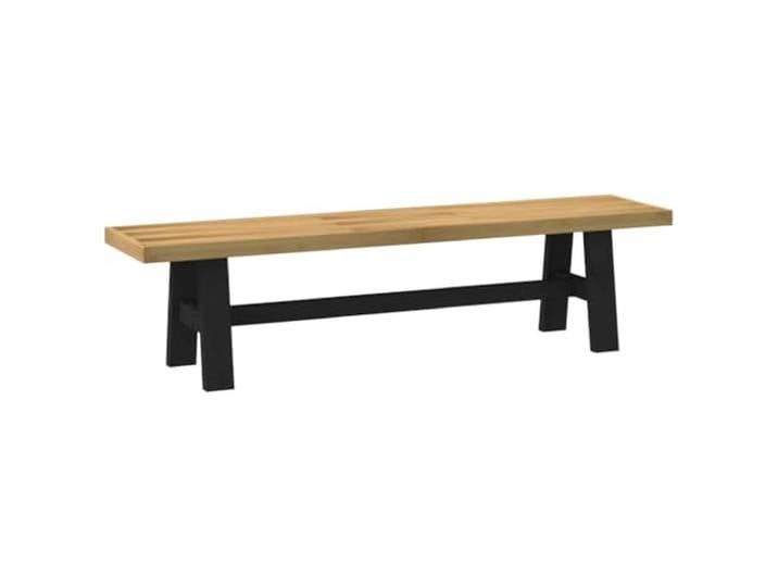 ZXQVLMRS Esszimmerbank Massivholz Kiefer 180x40x45 cm A-Beine Schwarz Rustikales Design, Robuste Sitzgelegenheit, Pflegeleichte Oberfläche