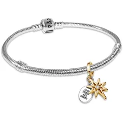 Pandora 68602 Damen-Armband Nordstern Zweifarbig 925 Silber Geschenk-Set, 20 cm