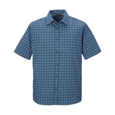Funktionshemd KILLTEC "KOS 368 MN WVN SHRT", Herren, Gr. L, Normalgrößen, blau (stahlblau), Obermaterial: 100% Polyester, Hemden, Atmungsaktiv, schnelltrocknend, wasserabweisend