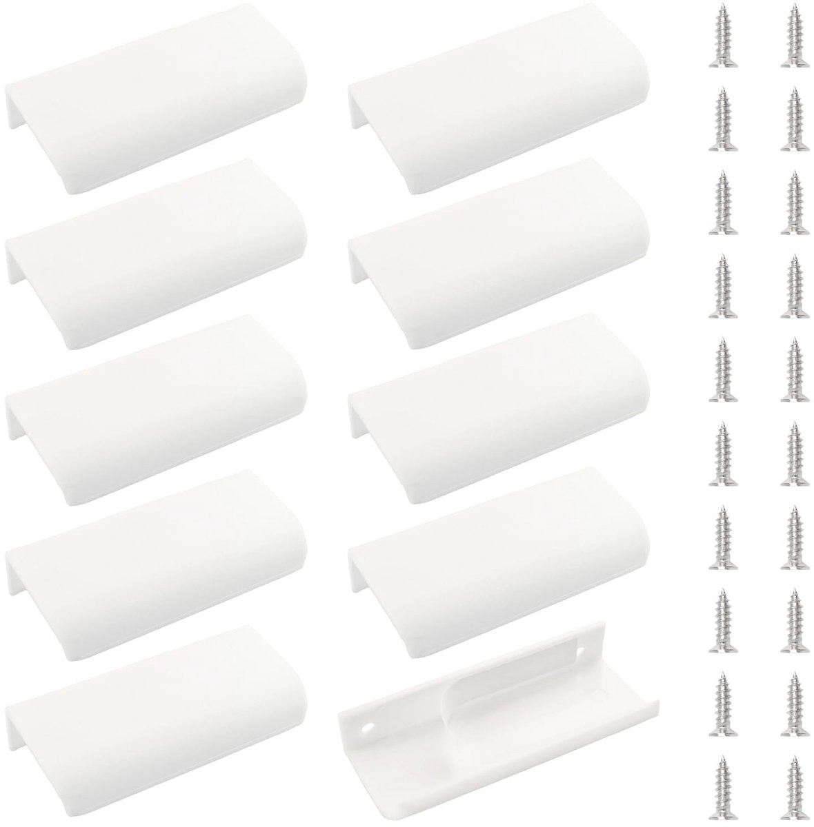 Dailygoods Ladehandvat 10 stuks - Verborgen Meubelgreep - Ronde Hoek - Kunststof - Elegant Design - Roestbestendig
