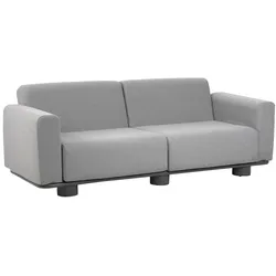Gartensofa Bolster 2,5-Sitzer, Aluminium & Teddy-Stoff, Grau