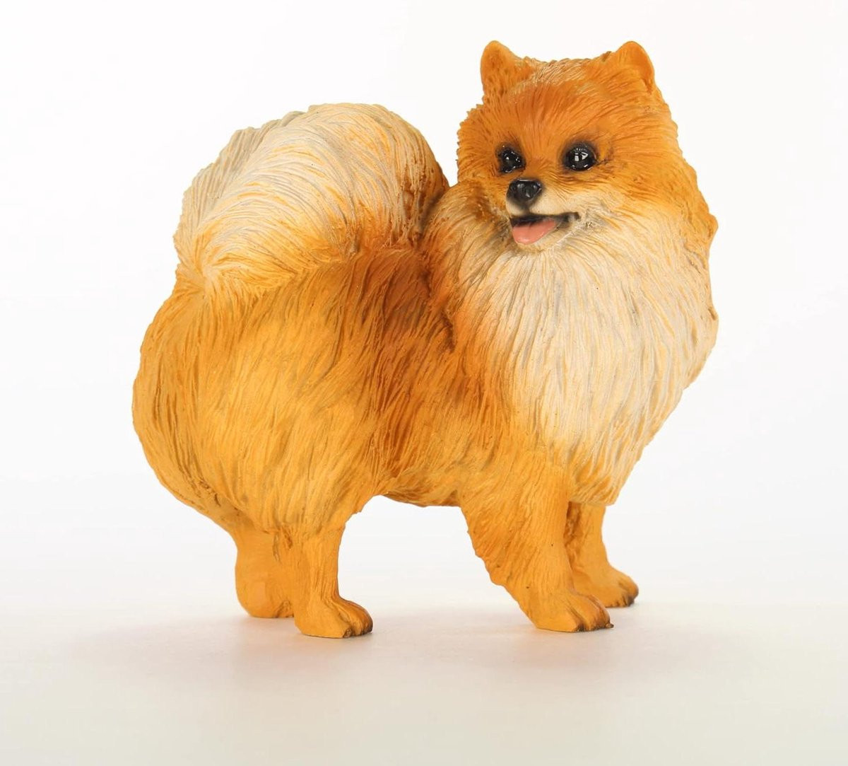 Handgeschilderd wit hond Beeldje Pommeren decoratief object