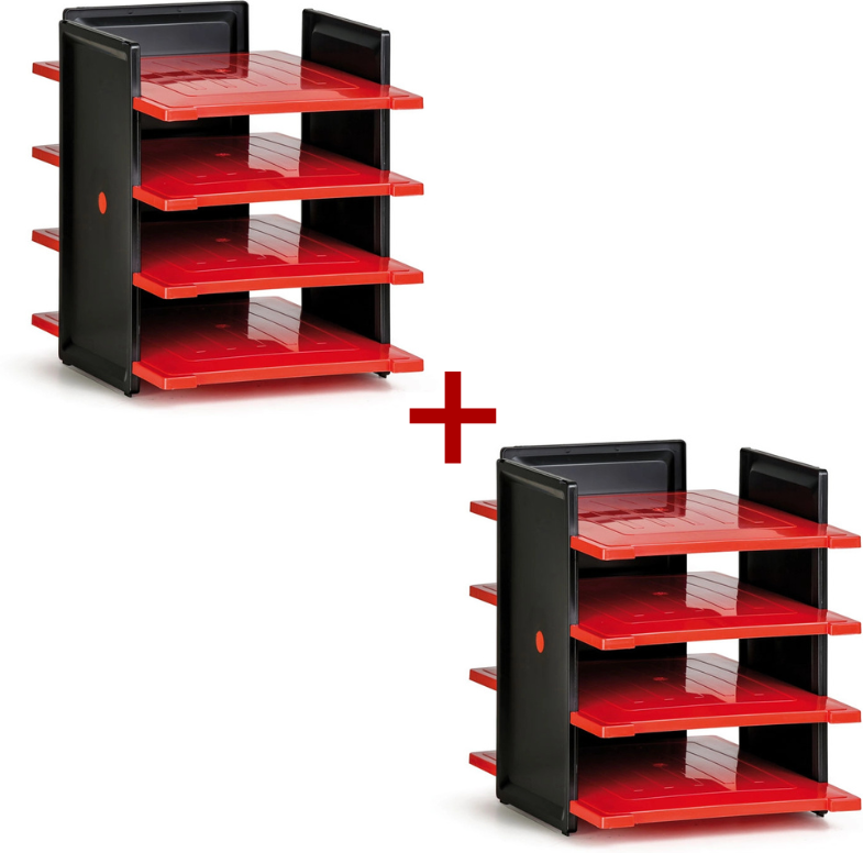 B2B Partner Ablagekorb aus Kunststoff 1+1 GRATIS, schwarz/rot