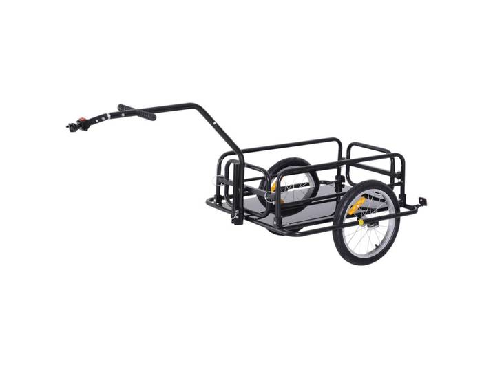ComfortXL Fahrradanhänger De-09173 klappbar, 40 kg belastbar, mit Kupplung, Schwarz, Metall, 71.5x77x155 cm, Freizeit & Co, Sport & Fitness, Fahrradanhänger