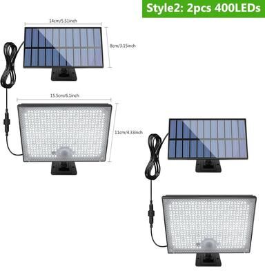 Uplift Picks Solar Motion Sensor Flood Lights Brighten Porches Yards Driveways Automatically Nightly 400 Led (2 Pcs)