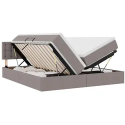 vidaXL Bett mit LED-Lichtleisten mit Kopfteil Taupe 180 x 200 cm Stoff