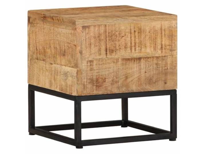 Beistelltisch 30x30x33 cm aus Massivem Rauem Mangoholz mit Eisenbeinen Massives Mangoholz, pulverbeschichtete Eisenbeine, Unikat durch Holzmaserung, robust, stabil, 30x30x33 cm