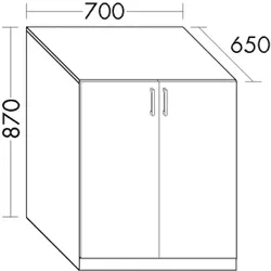 Burgbad Waschmaschinen-Schrank Sys30 PG3 Diago 870x700x650 Schilf Matt, WVNP070F3354 WVNP070F3354