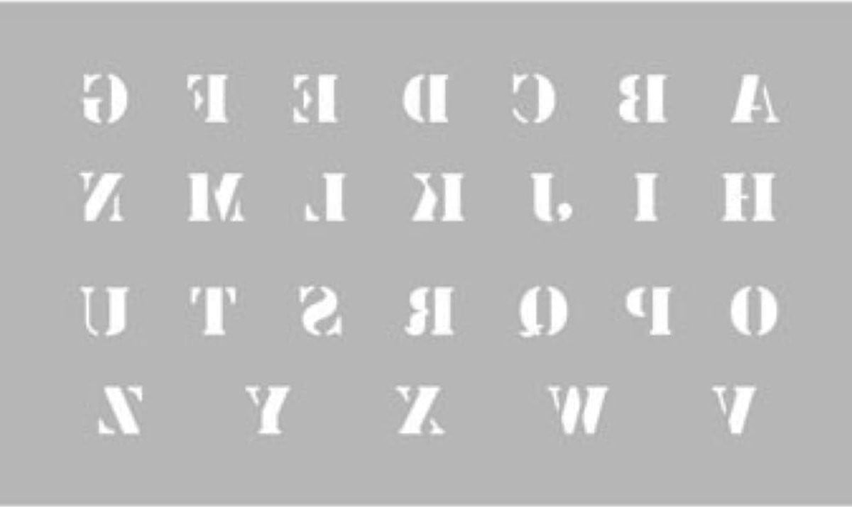 Alfabet Sjabloon Letter Mal voor Creatief Tekenen - Transparant - Hoogte: 13 mm