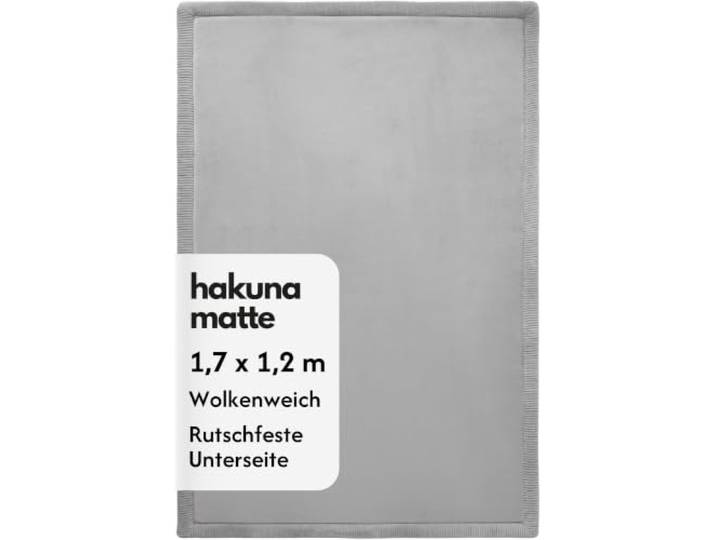 Hakuna Matte Wolkenweiche Spielmatte Baby 170x120x2,5cm, grau, Tatami Matte