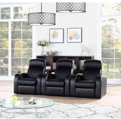Coaster Cyrus Upholstered Home Theater Seating Black