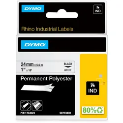 DYMO® Original IND-Schriftband für Rhino 6000+, Permanent Polyester - schwarz auf weiss