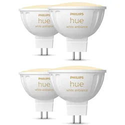 Philips Hue White Ambiance MR16 LED-Lampe 400lm, 4er Pack