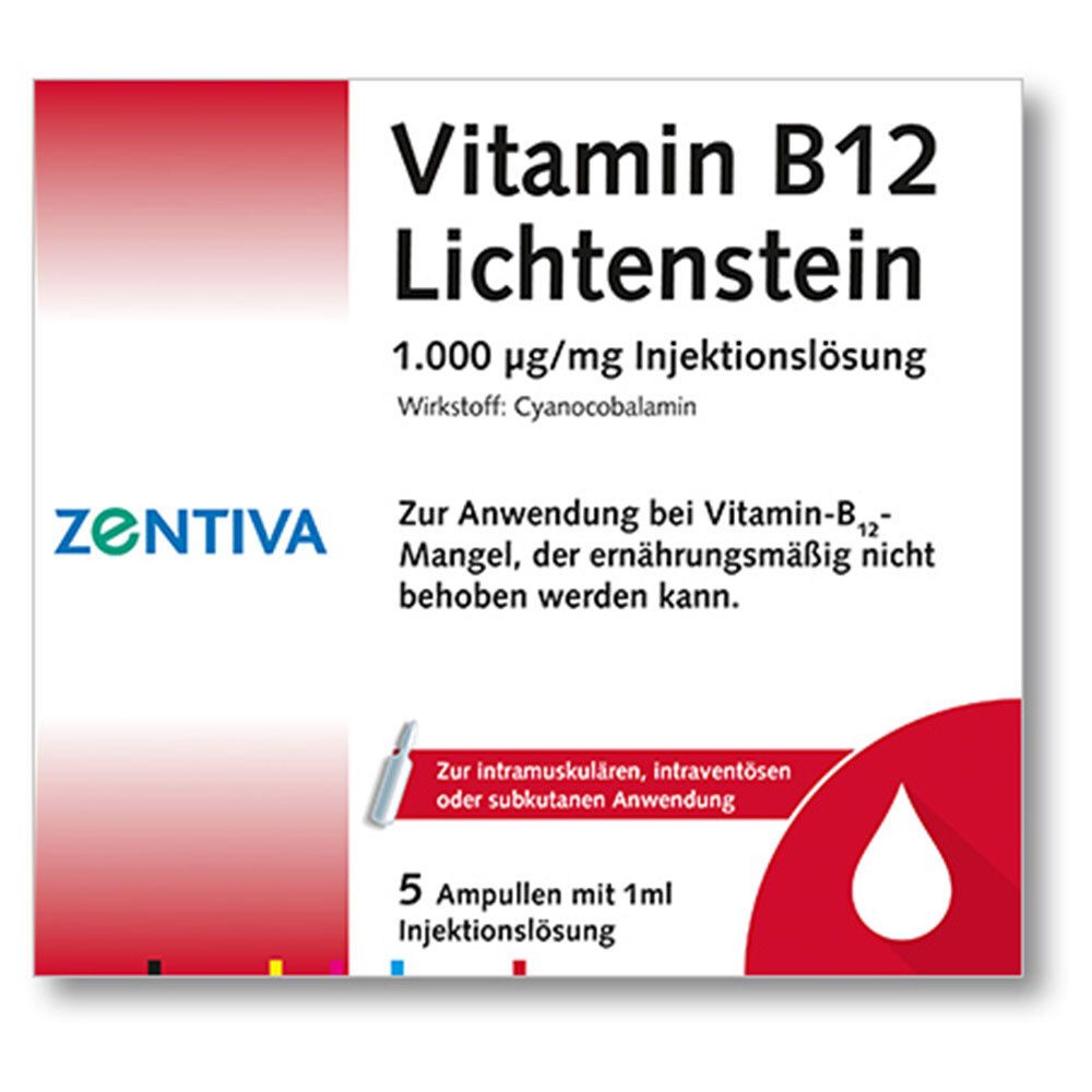 Vitamin B12 1.000 µg Lichtenstein Ampullen 5x1 ml
