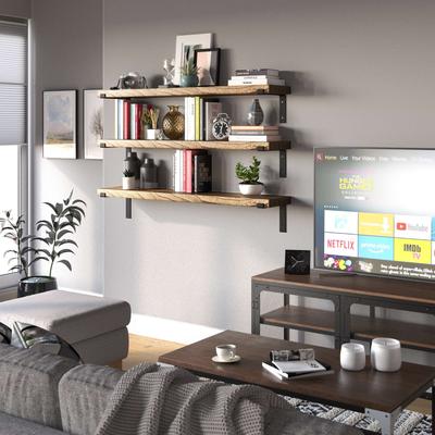 "Wallniture Menton 48-60-72-84 inch Long, 9.25"" Deep, 1.5"" thick Floating Wall Shelf for Wall, Office Decor, Rustic Decor, 1 Pc"