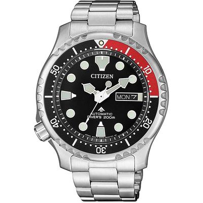 Automatikuhr CITIZEN "Promaster Mechanical Diver", silber (silberfarben, schwarz, schwarz), Armbanduhren, Damen, silberfarben, Automatikuhr, Armbanduhr, Herrenuhr, Damenuhr, Taucheruhr, bis 20 bar wasserdicht