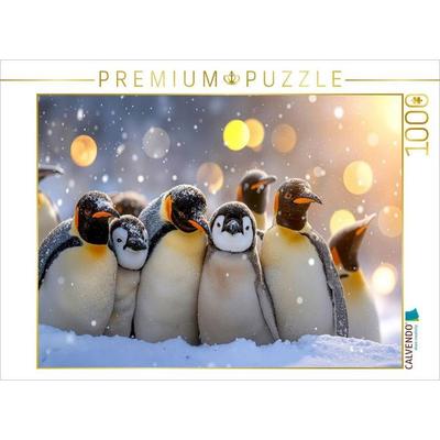 CALVENDO Puzzle Brütende Kaiserpinguine, eng aneinandergeschmiegt im antarktischen Schnee | 1000 Teile Lege-Größe 64x48cm Foto-Puzzle für glückliche S