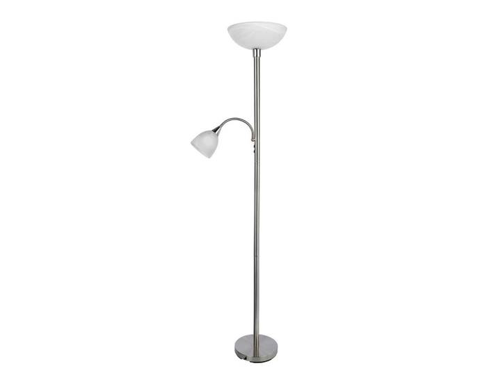 Stehlampe Erol Nickelfarben/Weiß mit Lesearm