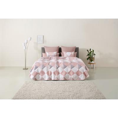 Tagesdecke OTTO HOME "Maris, 1 Stück, Landhausstil, Karo-Muster, recyceltes Material", rosa, B:140cm L:210cm, Baumwolle, Polyester, Tagesdecken, für Kinder und Erwachsene, hautfreundlich, Recyceltes Material
