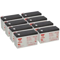8x Yuasa NP7-12L AGM-Bleiakku je 12V 7Ah VdS – Faston F2 6,3 mm