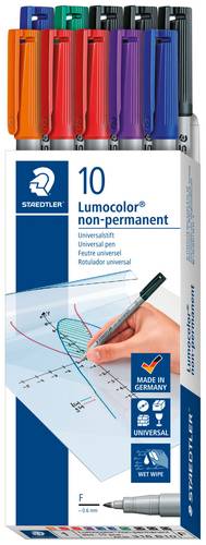 Staedtler Folienstift Lumocolor non-permanent pen 316 316 B10 Rot, Blau, Grün, Schwarz, Orange, Lila