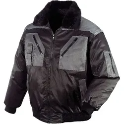 Piloten-Jacke OSLO 4170, schwarz/anthrazit, Größe 3XL - schwarz/grau - XXXL