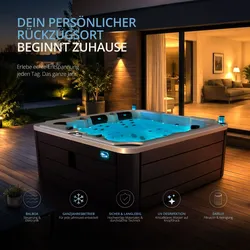 Sonderaktion!!! Eclipse Outdoor SPA Whirlpool CALMA Grau 220 x 220 cm für 5 Personen, Whirlpool: Whirlpool