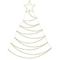 MARELIDA LED Tannenbaum Metallbaum beleuchtet Wanddeko Weihnachtsdeko 1,5m für Außen