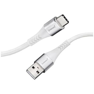 Intenso USB-Kabel USB 2.0 USB-A Stecker, USB-C® Stecker 1.50 m Weiß Stoff-Ummantelung 7901102